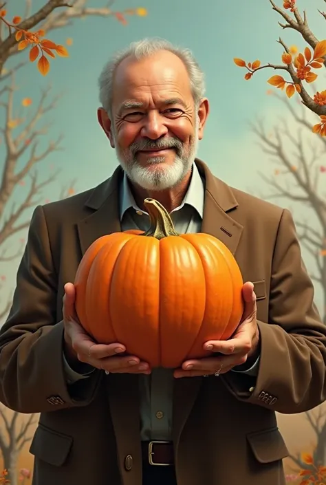 Make me President Lula of Brazil with a pumpkin in his hand 