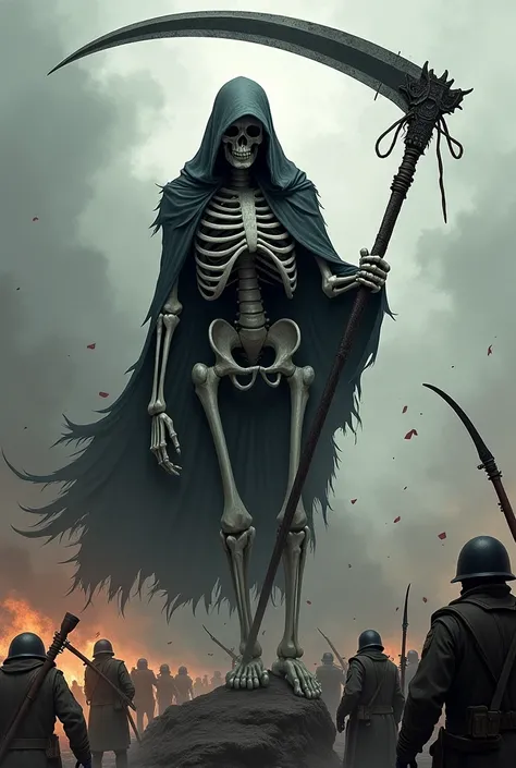  Give me death with a cloth band around my eyes, Let me wear a scythe and be a skeleton . That he is a man and that he is in a battle