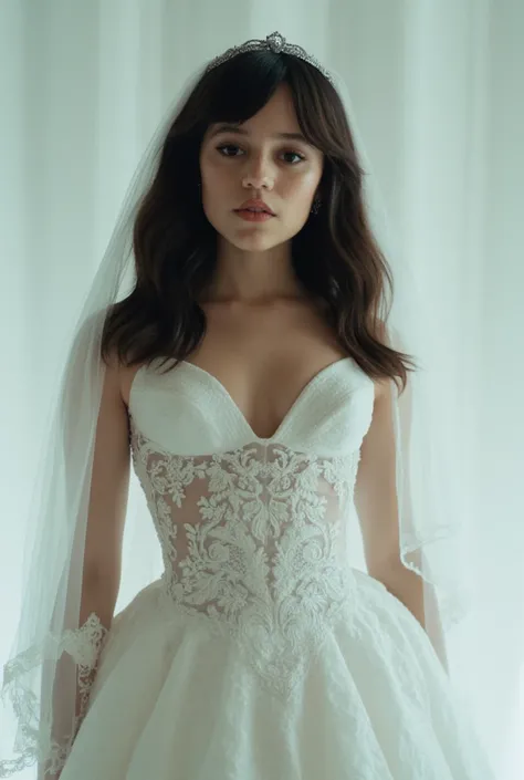 Jenna_Ortega with her wedding dress