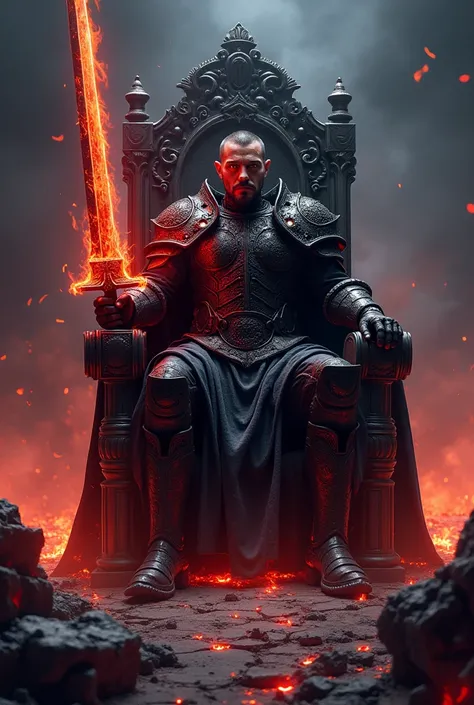 This description evokes an epic and dark scene, Perfect for a narration

### **scenario**:
- **Dark Throne**: The throne is made of a dark and unknown material, almost like solidified volcanic rock, with intricate details that seem to move in the dim light...