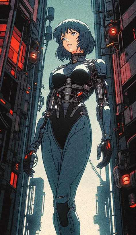  masamune shirow ghost in the shell Corpo Inteiro Seios Médios Corpo Esbelto anime 8k resolution 2.5D upsidown