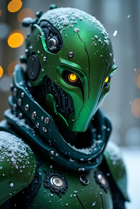 Terrifying cinematic science fiction photo of a portrait of a non human futuristic masked green mythical freak dressed as a freak leather sharp fingers futuristic mask mythical freak dressed as a futuristic dirty freak green mythical freak futuristic mask ...