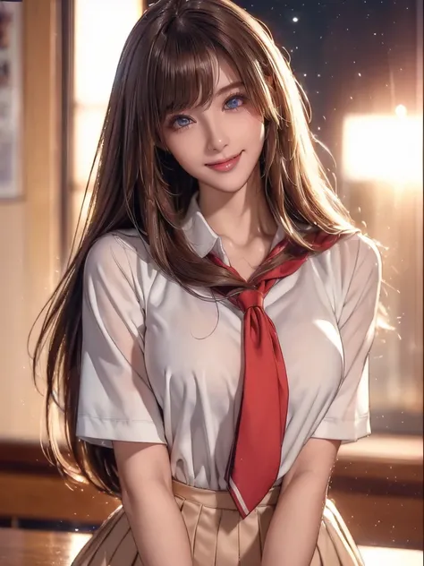 ( high school uniform:1.5), ( is present,  is present photo: 1.37),  High-resolution RAW photos ,  High resolution and beautiful ,  8k wallpaper, Amazing Details,  High Definition Beautiful Girl ,  highly detailed faces at a pachinko parlor, ( super beauti...