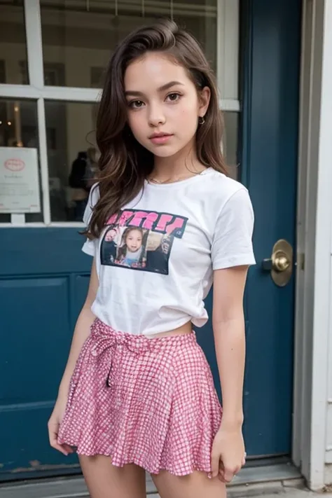 sassy girl (tween) in miniskirt 