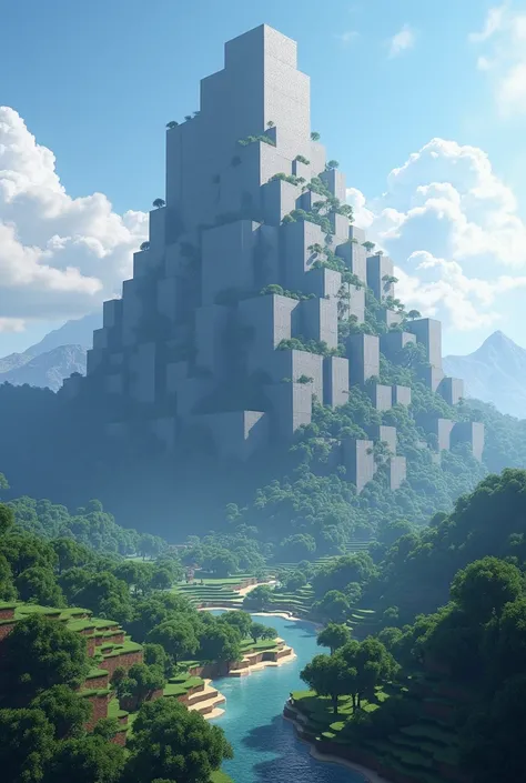 I want a mountain in the shape of Minecraft