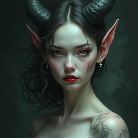 female devil , human ear