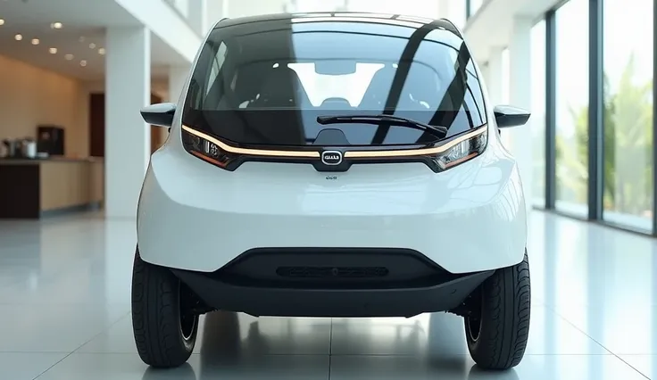 The 2025 Bajaj Qute: The Tiny Car Color white in the showroom