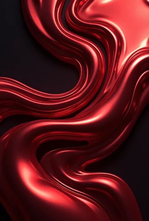 Mobile wallpaper with red liquid metal look in abstract style