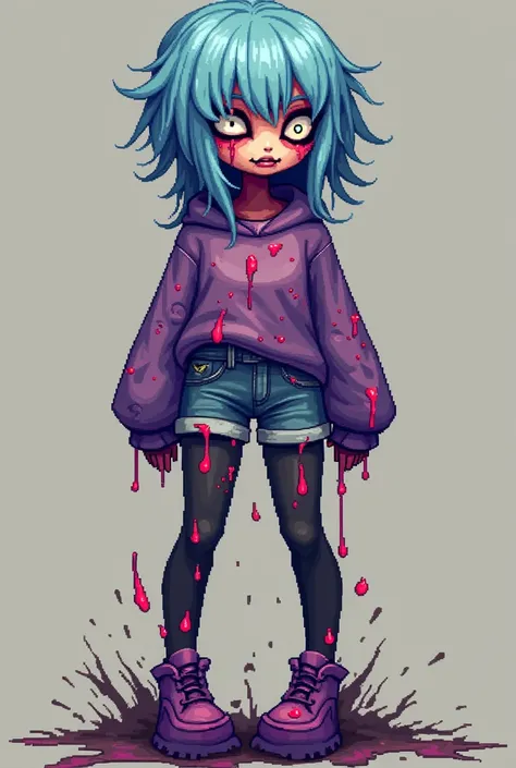  2D character in pixel art A faulty and melted version of Azucarilla,  called Fake Azucarilla .  At first glance ,  it seems almost identical to the original ,  but with disturbing details and obvious flaws .  Your skin seems to be melting in certain parts...