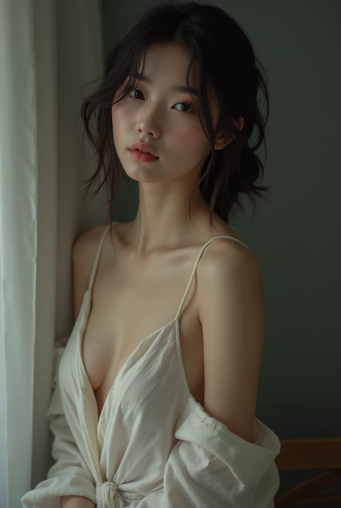 Sexy Korean girl with out bra and shirts 