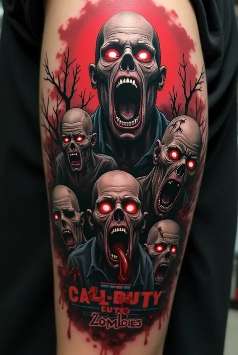 Tattoo that has game mode elements: "zombies"  of Call of Duty 