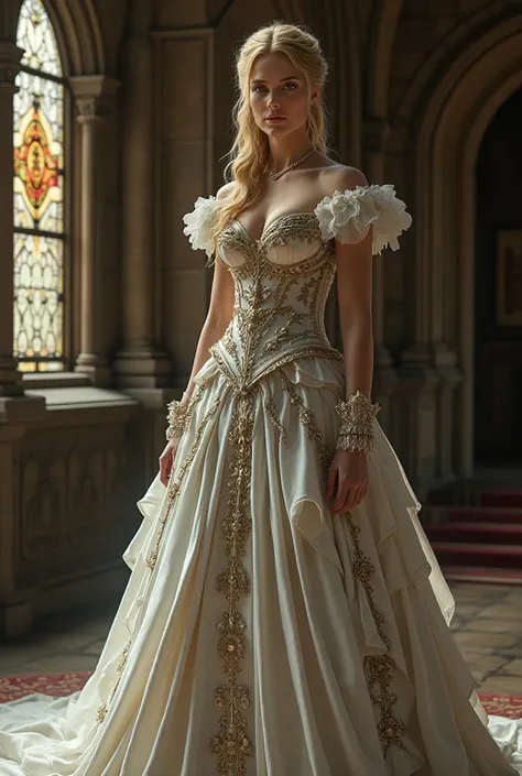 Cersei Lannister in a Game of Thrones-style wedding dress 