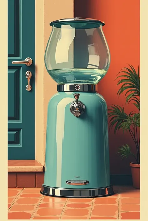  Mineral Water Dispenser, retro style poster 