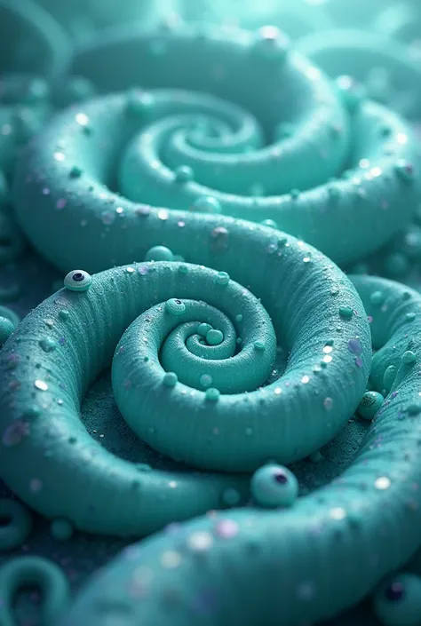  spirals with subtle eye shapes in turquoise tones 