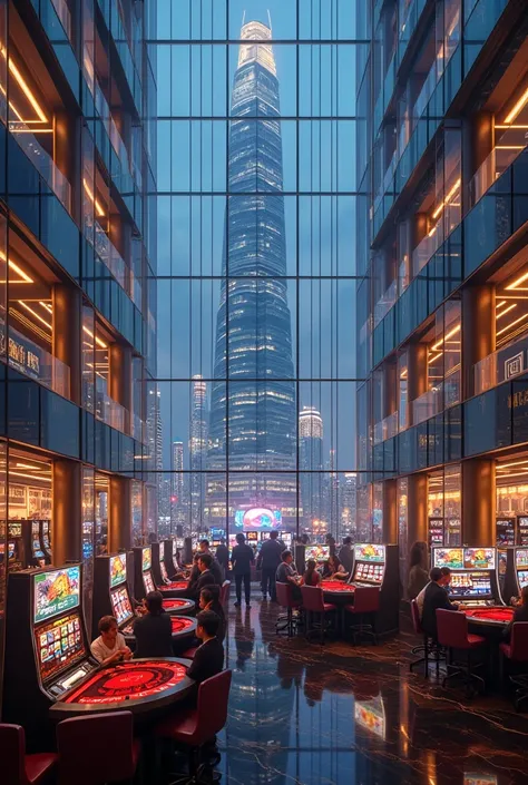 Casino, glass walls, modern, building, city, Tokyo