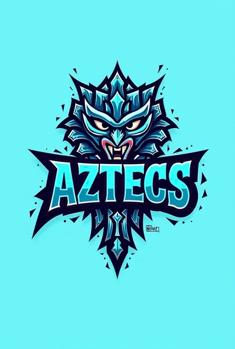 
Make me a light blue logo of a gang called Aztecs with the name Aztecs underneath