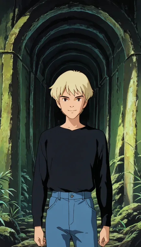 (1boy, Jonny Quest), (extremely detailed CG unit 8k wallpaper),(master part), (best quality), (ultra detail), (best illustration),(ghibli_style), cowboy shot, standing, facing viewer, looking at viewer, perfect face, perfect eyes, perfect fingers, (Sharp e...