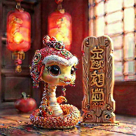 ((Masterpiece)), ((Ultra-detailed, 16K quality)), ((High-resolution 3D digital painting)), ((Cute chibi art style)), ((Intricate textures and details)), ((Vibrant and festive colors)), ((Warm and cozy lighting)), ((Traditional Chinese aesthetics)). BREAK. ...