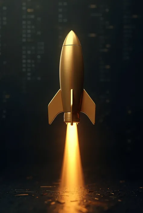 Minimalist crypto eBook cover with a gold rocket, blockchain texture, dark background.”