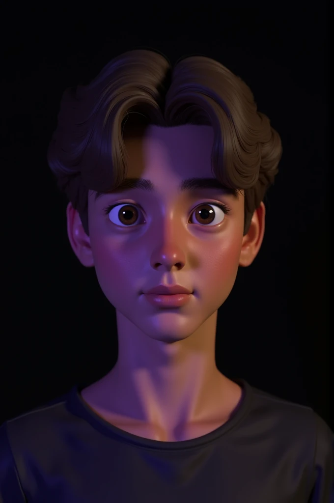 ager, boy, white, dark brown eyes, medium sized anci minimally wavy hair, light brown hair,, burnout, Ultra Realistic, purple lighting, soft lighting, 8K, octal render render, full body, Face Detailed, Details Ultra, Cinematic Style Clear Light + Ful Body,...