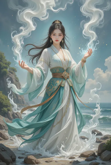 1 girl,hanfu,realistic,
(Masterpiece, high quality, best, official art, beautiful and beautiful, long-term contact:1.2),smooth movement,charming patterns,
1 girl,jade eyes,long black hair,
Portrait,alone,upper body,watching audience,detailed background,det...