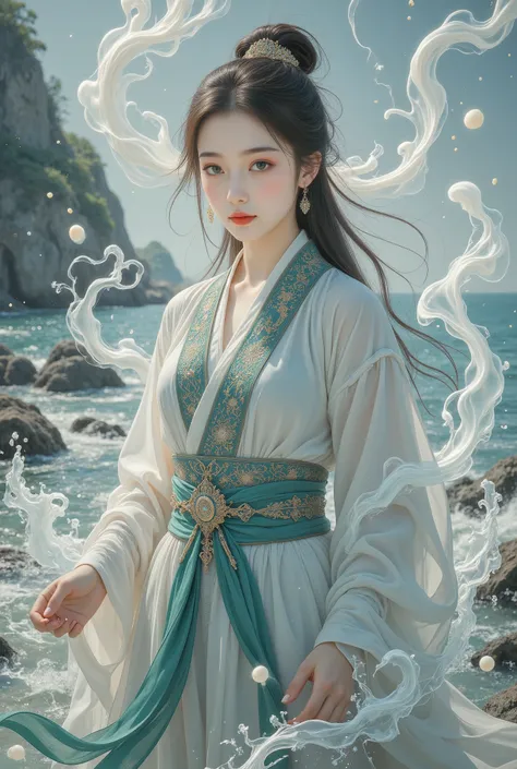 1 girl,hanfu,realistic,
(Masterpiece, high quality, best, official art, beautiful and beautiful, long-term contact:1.2),smooth movement,charming patterns,
1 girl,jade eyes,long black hair,
Portrait,alone,upper body,watching audience,detailed background,det...