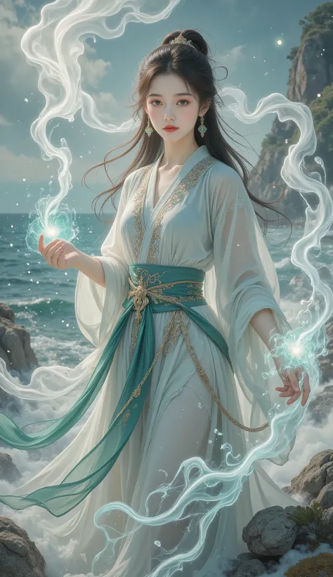 1 girl,hanfu,realistic,
(Masterpiece, high quality, best, official art, beautiful and beautiful, long-term contact:1.2),smooth movement,charming patterns,
1 girl,jade eyes,long black hair,
Portrait,alone,upper body,watching audience,detailed background,det...