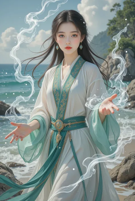 1 girl,hanfu,realistic,
(Masterpiece, high quality, best, official art, beautiful and beautiful, long-term contact:1.2),smooth movement,charming patterns,
1 girl,jade eyes,long black hair,
Portrait,alone,upper body,watching audience,detailed background,det...