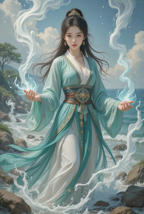 1 girl,hanfu,realistic,
(Masterpiece, high quality, best, official art, beautiful and beautiful, long-term contact:1.2),smooth movement,charming patterns,
1 girl,jade eyes,long black hair,
Portrait,alone,upper body,watching audience,detailed background,det...