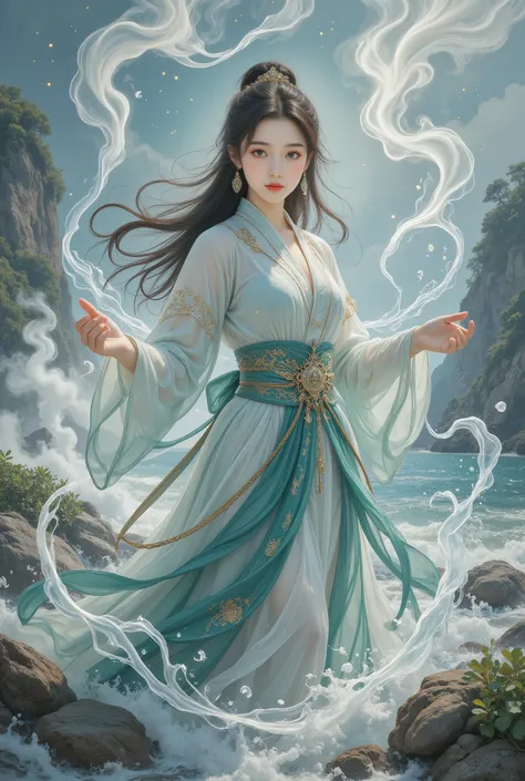 1 girl,hanfu,realistic,
(Masterpiece, high quality, best, official art, beautiful and beautiful, long-term contact:1.2),smooth movement,charming patterns,
1 girl,jade eyes,long black hair,
Portrait,alone,upper body,watching audience,detailed background,det...