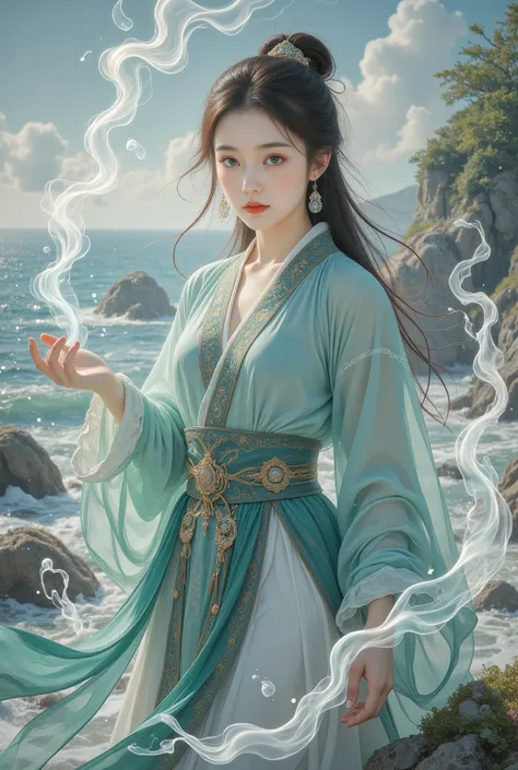 1 girl,hanfu,realistic,
(Masterpiece, high quality, best, official art, beautiful and beautiful, long-term contact:1.2),smooth movement,charming patterns,
1 girl,jade eyes,long black hair,
Portrait,alone,upper body,watching audience,detailed background,det...