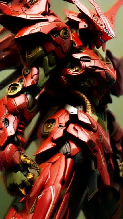  high definition, Masterpiece,A red humanoid robot that mixes Wing Gundam and Sotheby's, can be seen all over, side view 