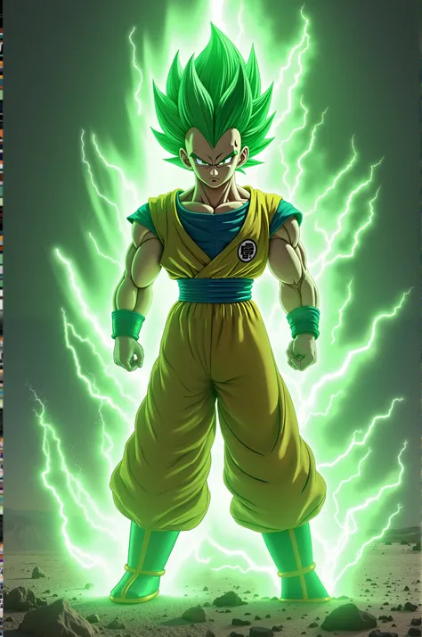 Vegeta Dragonball Super Green Hair Level 2