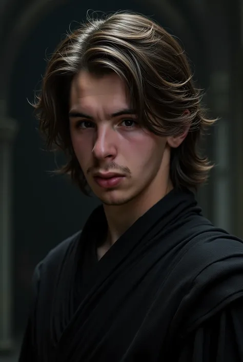 Young male self like Anakin Skywalker dark