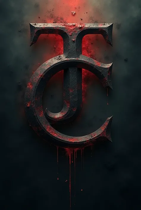 Create an image with initials "j" and "C" with dark colors 