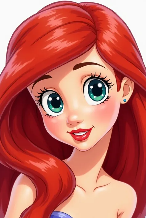 Create Ariel's face,  in the cartoon style ,  with the transparent background  