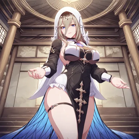 score_9, score_8_up, score_7_up, score_6_up, an Aponia Woman from (Honkai Impact), soucer_anime, sharp_LASCALAE, ultra sharp focus,, tools, more_details_x l, details:1.5, anime, ((temple, interior, Standing))，（(Illustrations , Artgerm))，（Really, sense of r...