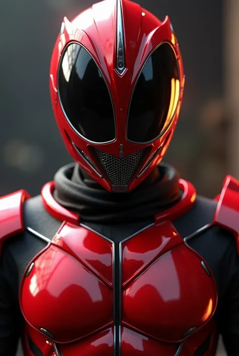 a close up of a person in a red and black costume, a raytraced image by Hiroyuki Tajima, shutterstock, shin hanga, kamen rider action pose, kamen rider character, high fantasy kamen rider, kamen rider, tokusatsu, hero action pose, kamen rider ghost, samura...