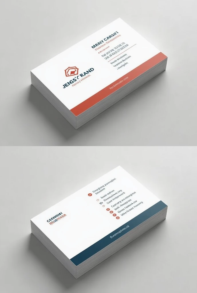 Create a modern, minimalistic style business card.

Front Side:
- My company logo prominently displayed.

Back Side:
- My contact information on the right side.
- A list of the services we offer on the left side.

Additional Requirements:
- Inclusion of my...