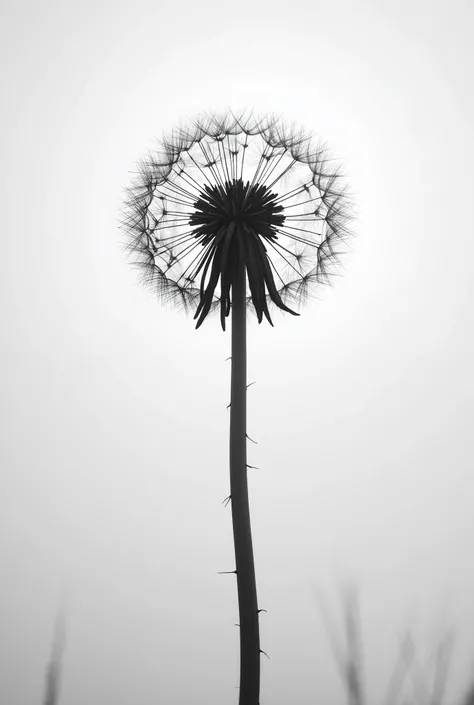 Dandelion without color at noon 