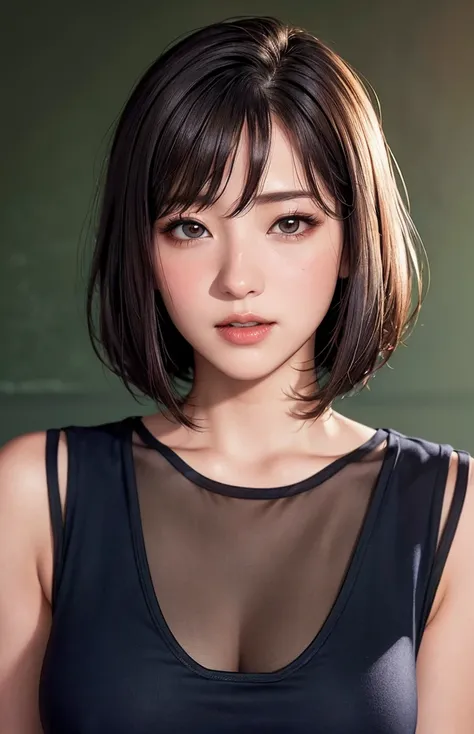 female student   , navy colored clothing 、bob cut
((( Masterpiece))), ((  top quality)), (( 複雑な Details)), ((  super realistic realism )), ,  mature woman,   mature woman,   see through,    high definition  , illustration, 1人の mature woman,    perfect hand...