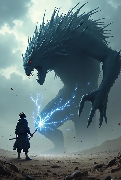 uchiha sasuke wandering ninja fight a monster 