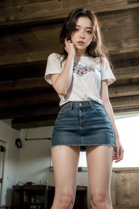 sassy girl (tween) in miniskirt 