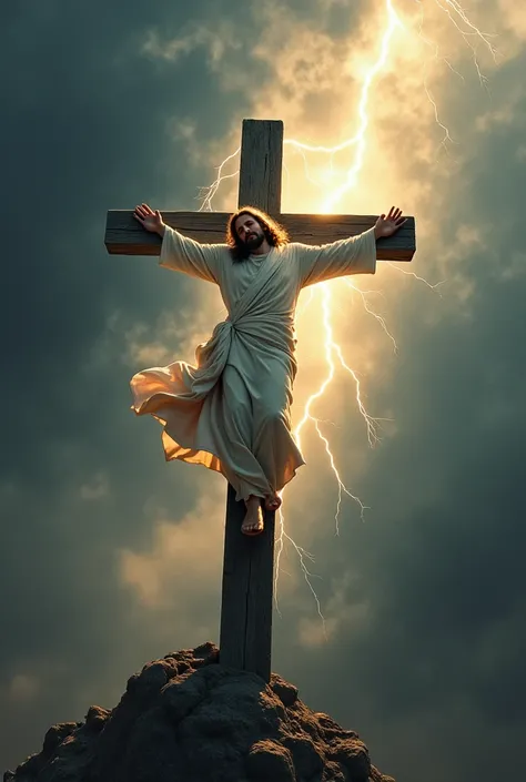 Jesus walking on the cross 