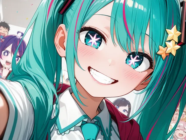 Group of Hatsune Miku &hoshino Ai 6 friends,,happy teeth selfie smile,teeth,selfie smile happiness crazy
Happiness 