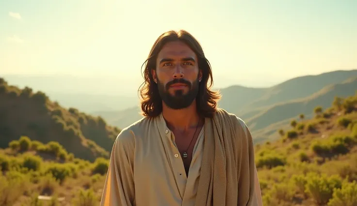 Jesus Christ in an Earthly Praise Realistic Cinematographic Style