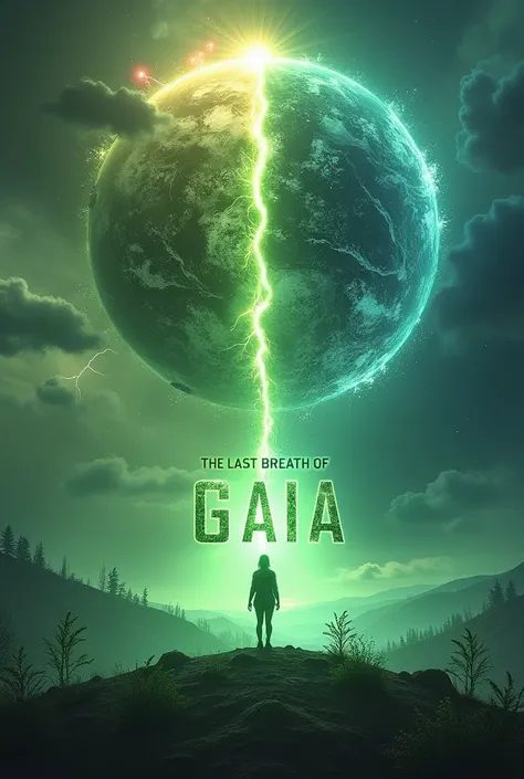 Of course! . Here's a detailed description of what the cover for your story , **" The Last Breath of Gaia "**:

---

** Cover title :**  
**" The Last Breath of Gaia "**  
*( The title would be in large letters ,  with a futuristic but organic style ,  mix...