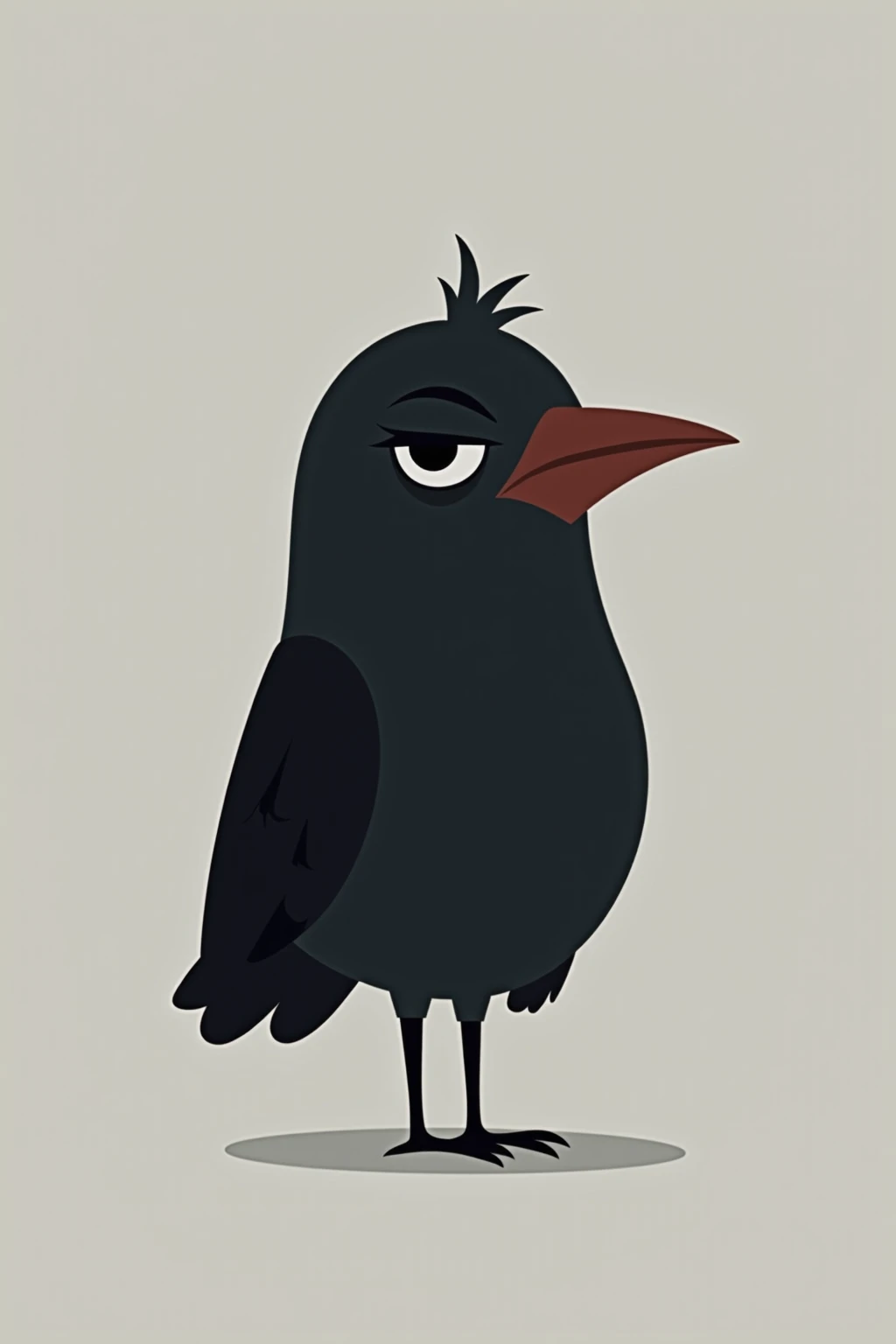 Crow minimalist cartoon style 