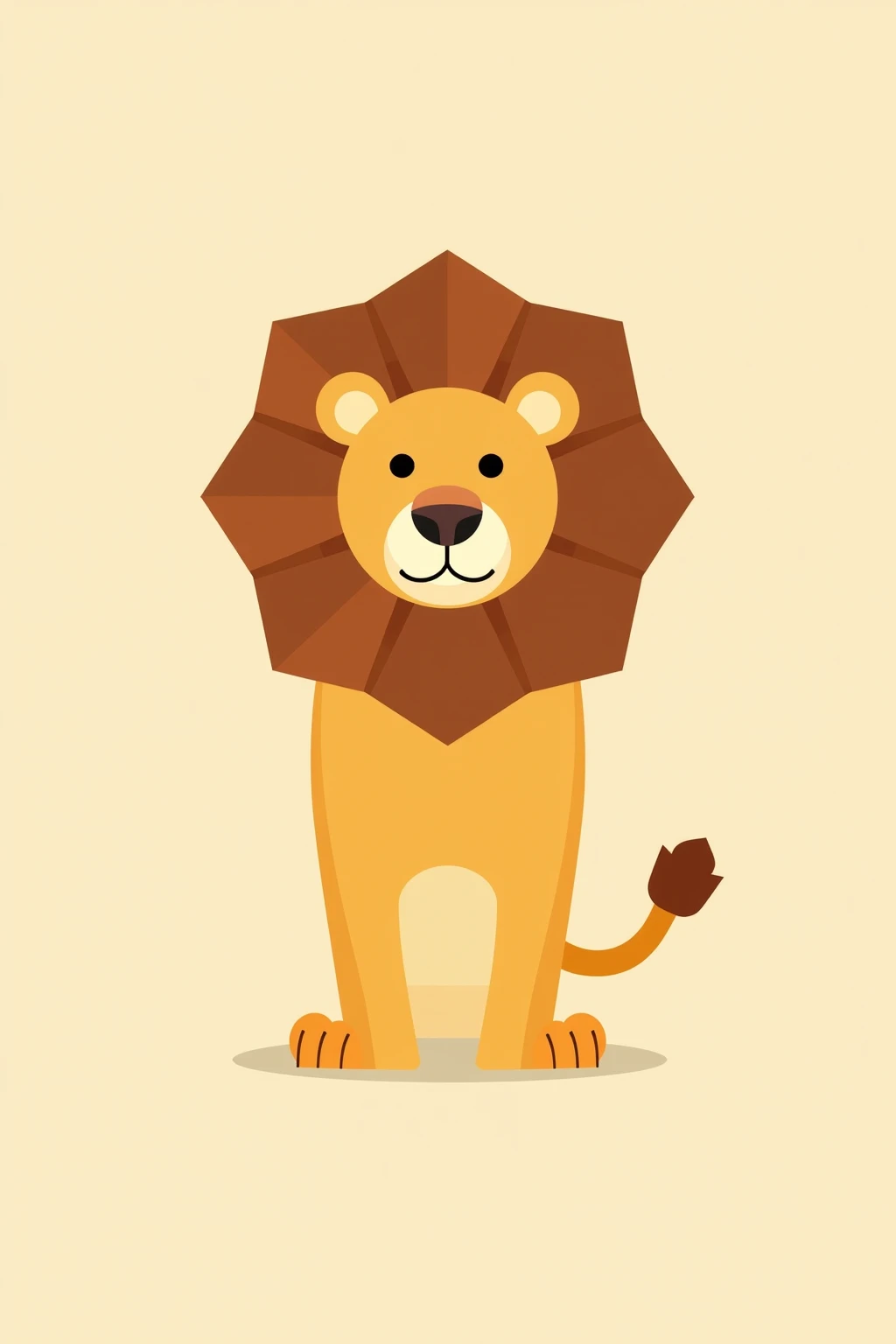 Lion minimalist cartoon style, focused 