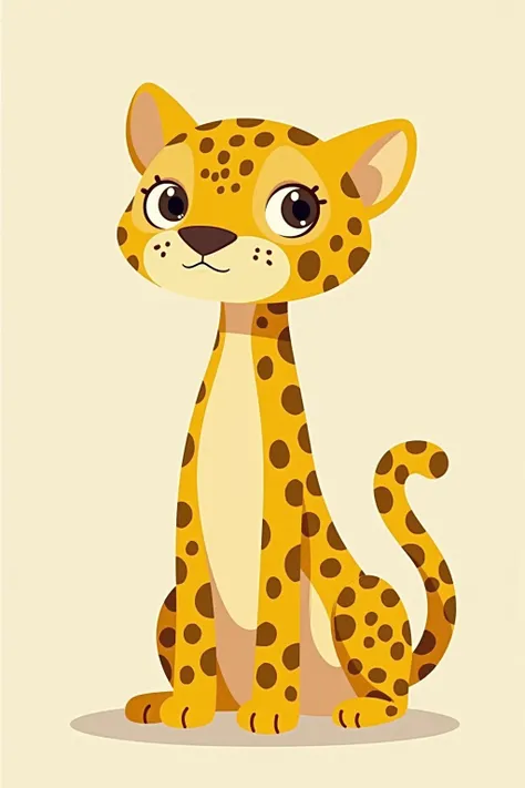 Leopard minimalist cartoon style, focused 